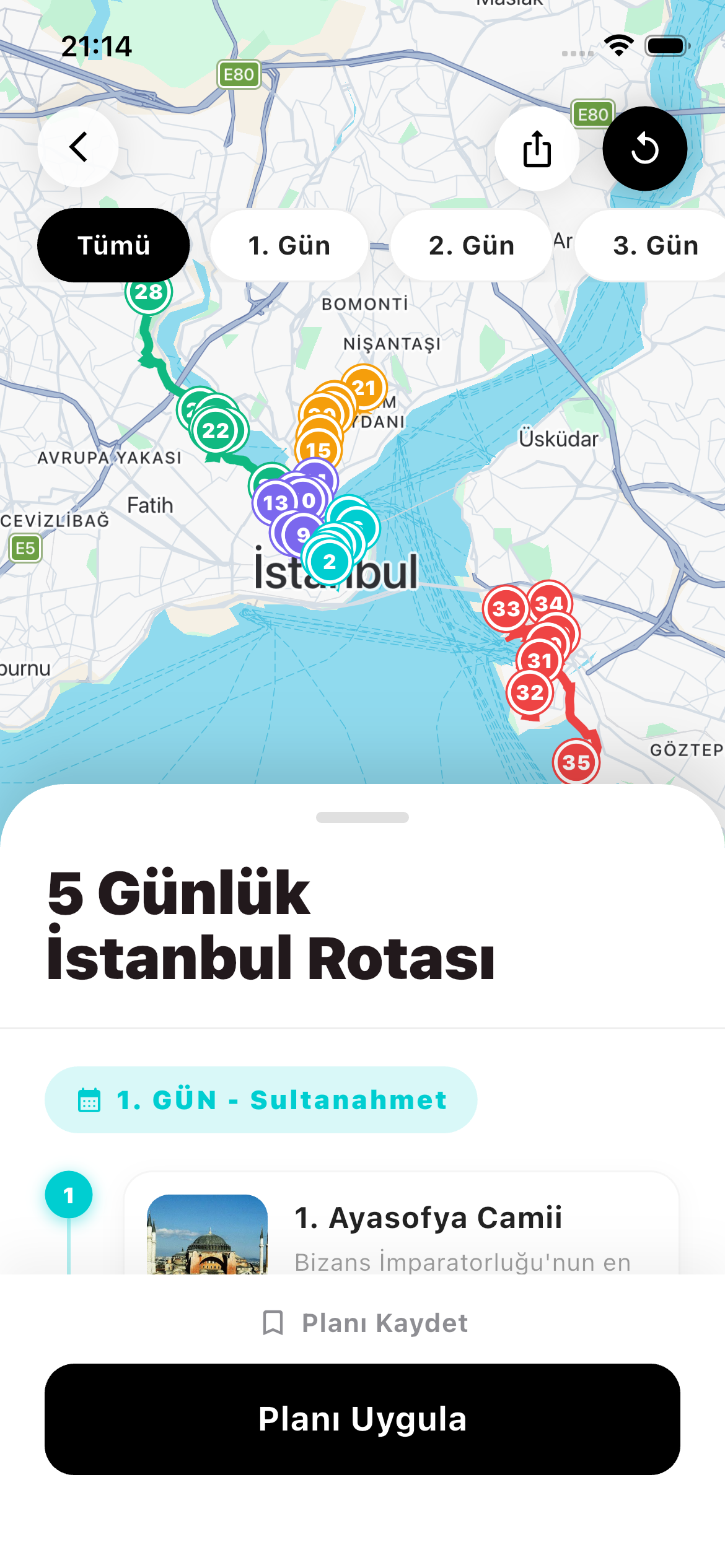 PLANLAI App Ekranı